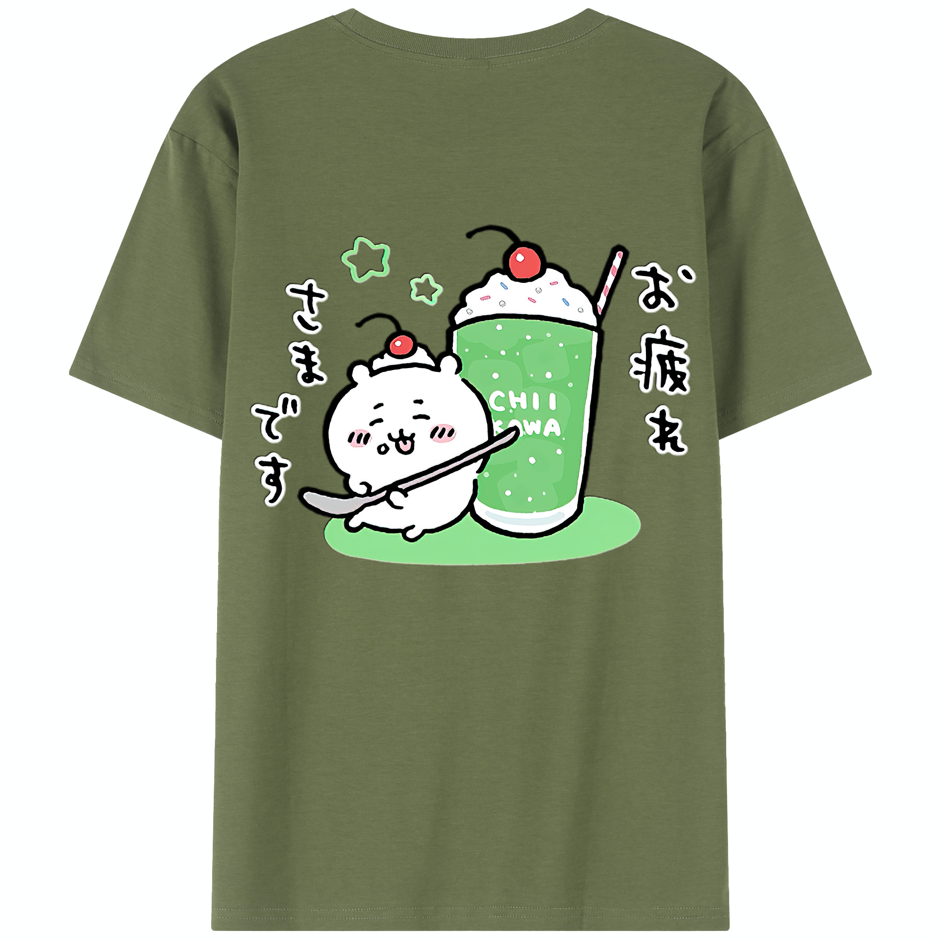 （画像用） ちいかわ ちいかわ Chii-kawa chiikawa 綿100％半袖Tシャツ（背面プリント）